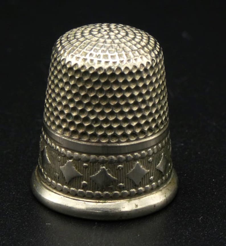 Simon Brothers Silver Nickle Thimble - USA Nickle Silver Thimble - Simon Bros image 1