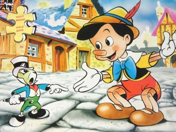 ヴィンテージ ピノキオ パズル ジェレミー クリケット パズル 木製
