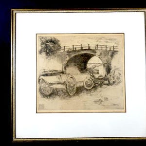 Incisione d'epoca di Jan Mever su carta Arte originale del 1946 Incorniciata