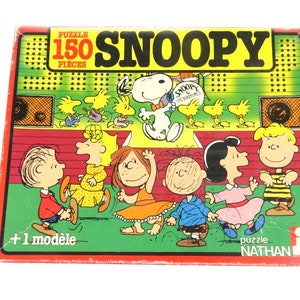 Vintage Snoopy Jigsaw Puzzle Band Dancing Music 1983
