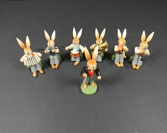 1 Vintage Easter Bunny Wooden Easter Bunny Wooden Easter Bunnies Easter Ornaments Vintage Retro Design Musicians