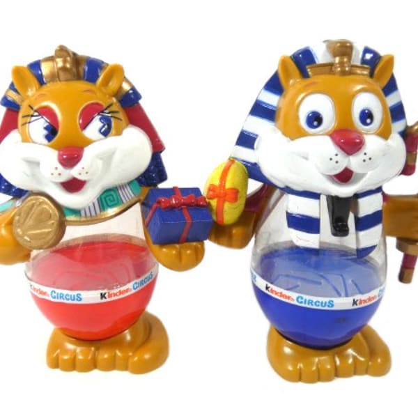 1 Vintage Faraomiao Ferrero Kinder Surprise Schokobons Dispenser Gatti egiziani Cat Dispenser Faraone Gatto