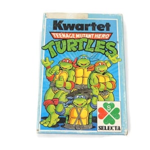 Vintage TMNT Teenage Mutant Ninja Turtles Go Fish Gioco Quartet Gioco di carte 1990 Teenage Mutant Hero Turtles