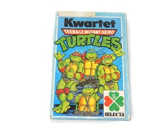 Vintage TMNT Teenage Mutant Ninja Turtles Go Fish Jogo Quarteto Jogo de Cartas 1990 Teenage Mutant Hero Turtles