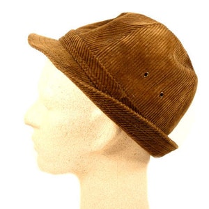 Vintage Brown German Corduroy Hat Fedora Hat Vintage Retro Design Gift For Him image 1