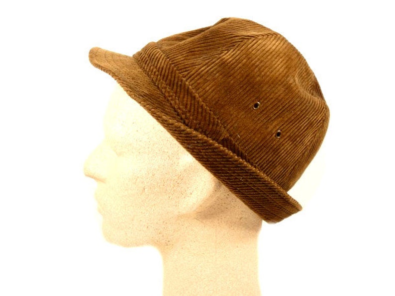 Vintage Brown German Corduroy Hat Fedora Hat Vintage Retro Design Gift For Him image 1