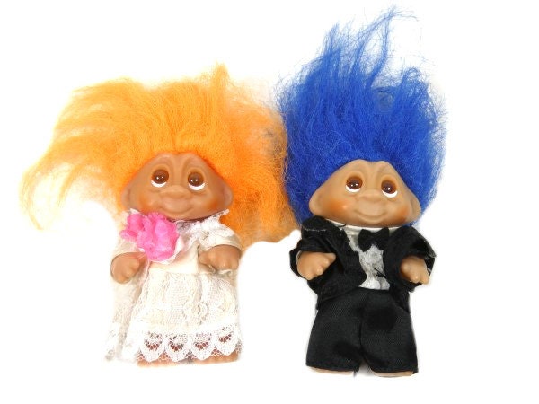 Black hair top troll wig