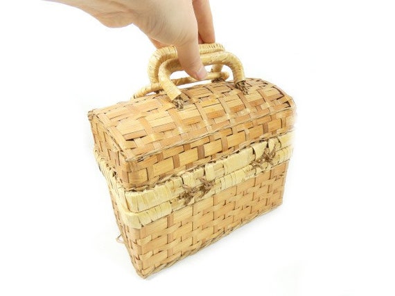 Small Vintage Wicker Handbag Vintage Wicker Bag St