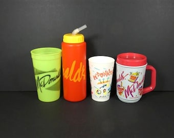 1 Vintage McDonald's Plastic Cup Plastic Cup Eighties Nineties Style