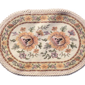 Vintage Flower Table Cloth Table Runner Retro 13.5x9 Inches
