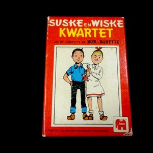 Vintage Suske en Wiske Bob Et Bobette Go Fisch Spiel Quartett Kartenspiel 1981