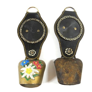 1 Small Size Gold Color Vintage Brass Cowbell Austria Germany Switzerland Nr 5