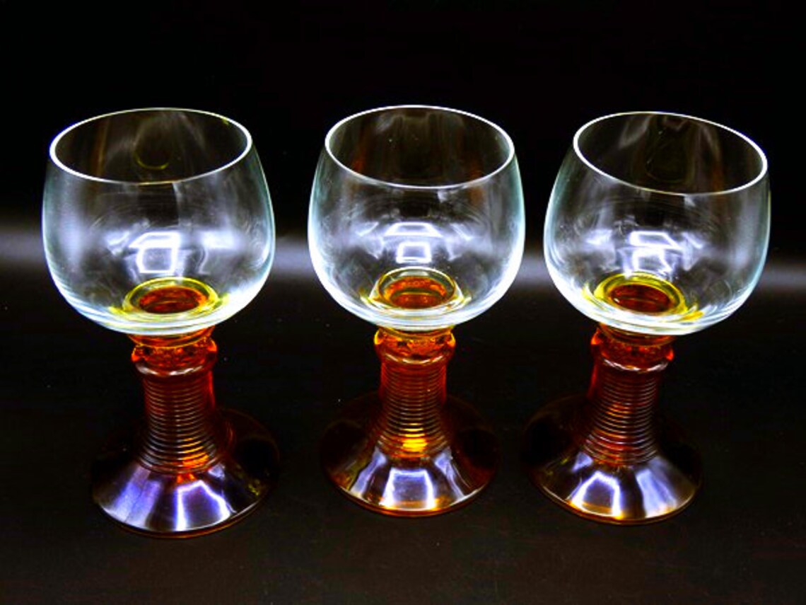 Roemer Wine Glasses Vintage German Green Roemer Glasses Set of Etsy UK