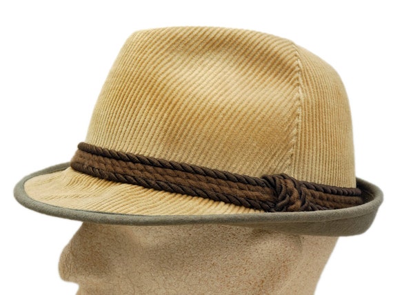 Vintage Tan German Corduroy Hat Rockel 