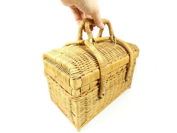 Vintage Wicker Handbag Vintage Wicker Bag Storage
