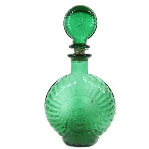Vintage Emerald Green Bird Bottle Eagle Hawk Glass Bottles Storage Bottle Jar