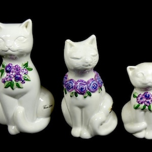 1 Vintage Rosa Ljung Cat White Purple Big Medium Or Small Swedish Design Scandinavian Design