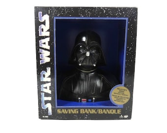 Vintage Star Wars Money Bank Darth Vader Saving Bank Piggy Bank In Original Box