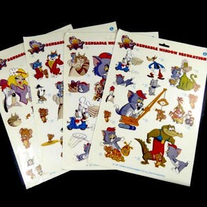 1 Vintage Tom And Jerry Reusable Window Sticker Window Decoration