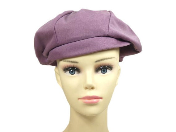 Vintage Purple Hat Beret Style Hat Large Oversize… - image 1