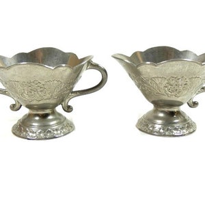 Vintage Set Creamer And Sugar Bowl Ornate Sugar Bowl Ornate Creamer Vintage Sugar Bowl