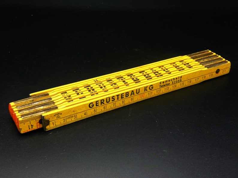 Vintage madera carpinteros regla 2M amarillo madera plegable | Etsy