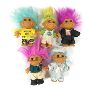 1 Vintage Russ Berrie Good Troll Doll Luck Save The Earth Baby Sitter Groom