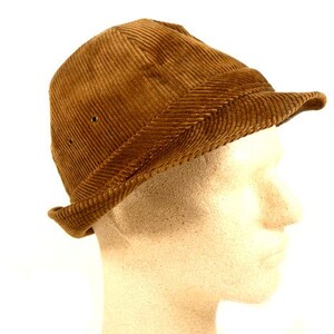 Vintage Brown German Corduroy Hat Fedora Hat Vintage Retro Design Gift For Him image 3