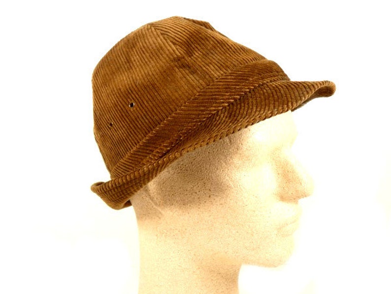 Vintage Brown German Corduroy Hat Fedora Hat Vintage Retro Design Gift For Him image 3