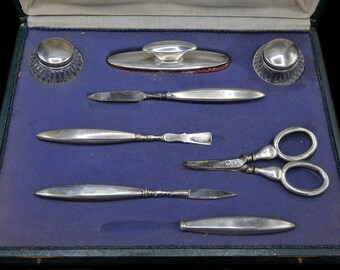 Antieke Duitse Zilveren Manicure Set - Sterling Nail