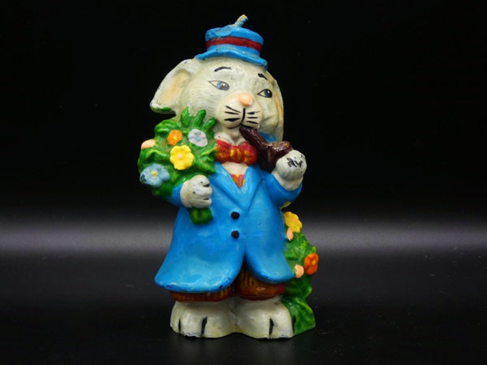 Vintage Easter Bunny Candle Decorative Holiday Candle Vintage Etsy