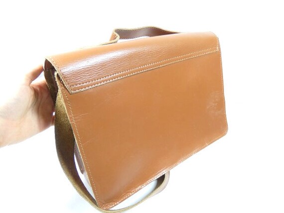 Vintage Leather School Bag Messenger Bag Office B… - image 8
