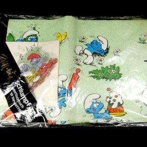 1 Tovaglia e tovaglioli di carta vintage dei Puffi Peyo