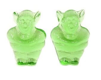 1 Small Vintage Glass Green Viking Troll Swedish Design Glass Scandinavian Troll Nr 2