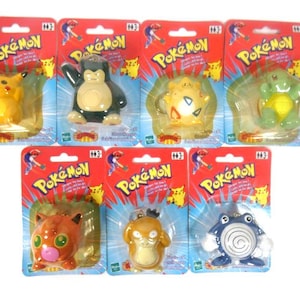 1 porte-clés Pokémon vintage porte-clés Nintendo boîte d'origine Pikachu ronflement Squirtle Jigglypuff Poliwhirl Psyduck Togepi Pokémon de collection
