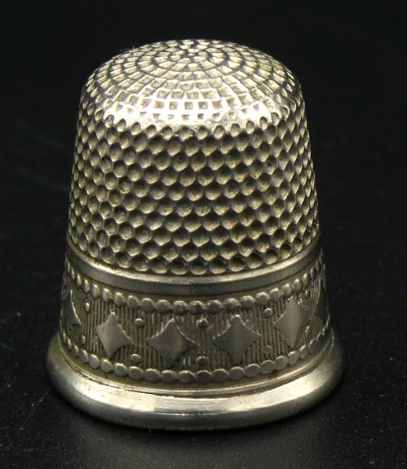 Simon Brothers Silver Nickle Thimble - USA Nickle Silver Thimble - Simon Bros image 2