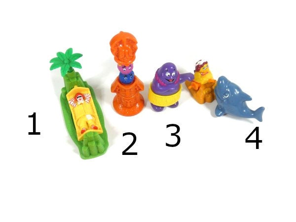 Vintage Dream Island Mcdonald's Characters Happy Meal Toy Set
