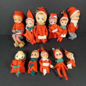 1 Vintage Christmas Elf Knee Hugger Pixie Scandinavian Elf Nordic Christmas Danish Design Christmas Decoration Nr 3