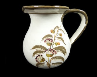 Vintage Ceramic Pitcher Water Can Jug Flower Design Vintage Retro Design