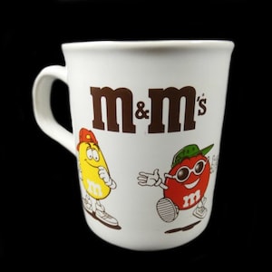 Vintage M&M Mug Yellow And Red Rare Mug Chocolate Characters