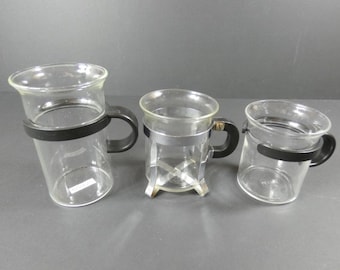 Bodum Glass Coffee Mugs and Cork Coasters - 4 Vintage Bodum Coffee Cups -  Bodum Tea Glass, Espresso…