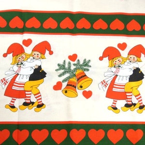 Vintage Christmas Elves Tablecloth Scandinavian Design Table Runner Gnomes And Santa Designs Nr 2