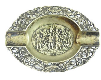 Vintage Ashtray Little Bowl Ashtray Vintage Silver Color Ashtray Ornate Unique Vintage Retro Design