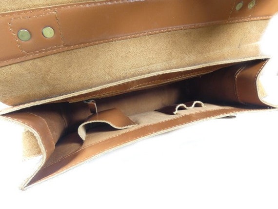 Vintage Leather School Bag Messenger Bag Office B… - image 5