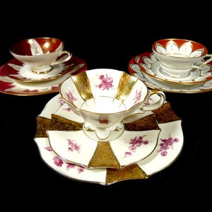 1 Vintage August Roloff Or Bavaria Trio Tea Cup And Saucer 3 Piece Set Beautiful Bavaria China Bavaria Gold Set