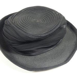 Vintage Black Hat Elegant Hat For Women Gift for her Unique Black Hat Vintage Retro Design