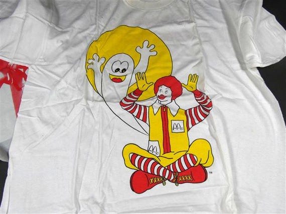 1 Vintage Mcdonald's T-shirt Ghost and Ronald Mcdonald Shirt - Etsy
