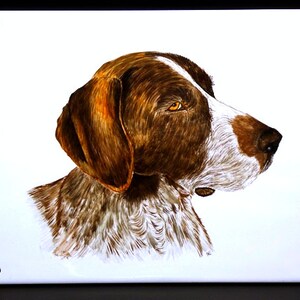 Large Vintage Dog Tile Pointer Hunting Dog Tile Beautiful Dog Tile Home Decor Tile Decorative Tile Retro Dutch Tile
