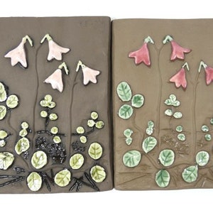 1 Vintage Swedish Snowdrop Ceramic Wall Art - Jie Sweden Wall Plaque Ceramic Tile Art