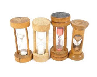 1 Vintage Stundenglas Holzuhr Kleines Stundenglas Sanduhr aus Holz